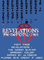 Revelations: The Demon Slayer / Megami Tensei Gaiden : Last Bible - Font