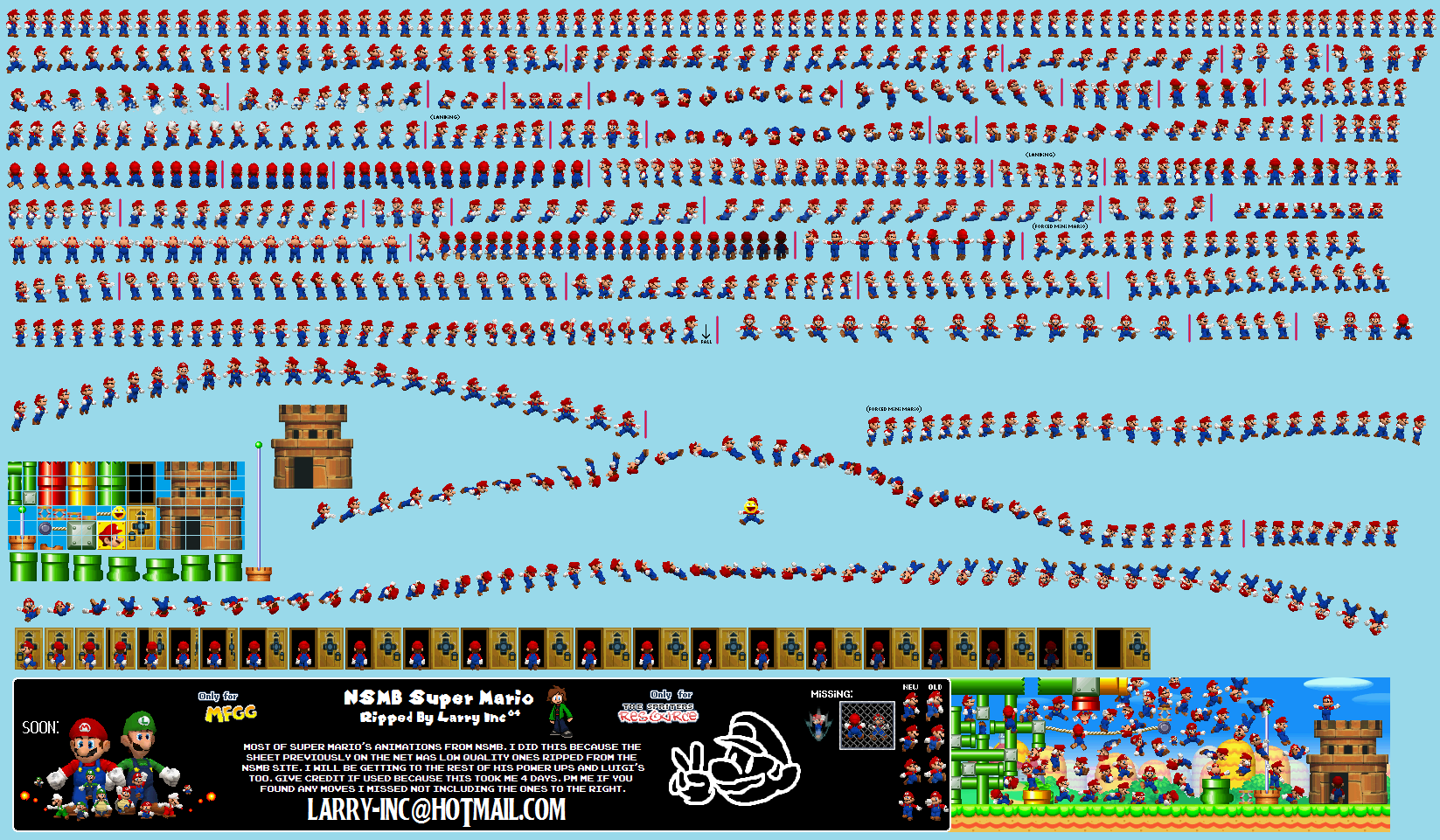 The Spriters Resource Full Sheet View New Super Mario Bros Mario