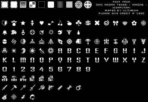 Shin Megami Tensei Imagine - Font