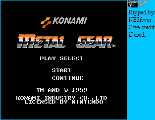 Metal Gear - Title Screen (English)