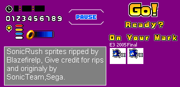 Sonic Rush - HUD and text