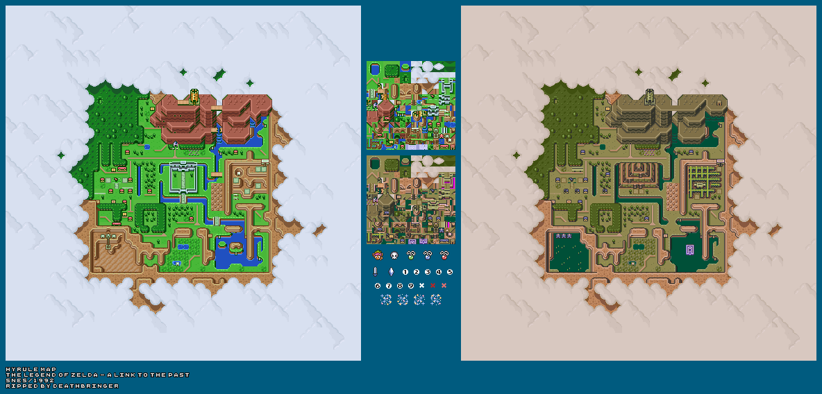 The Legend of Zelda: A Link to the Past - Hyrule Map