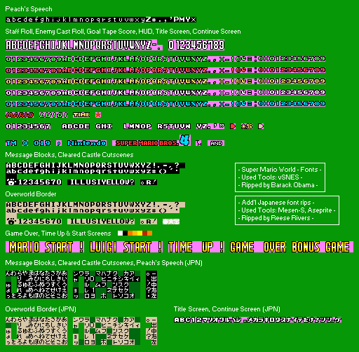 Super Mario World - Fonts