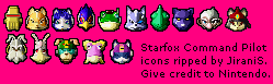 Star Fox Command - Pilot Icons