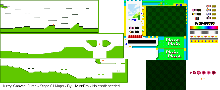 Kirby Canvas Curse / Kirby Power Paintbrush - Stage 01 Maps