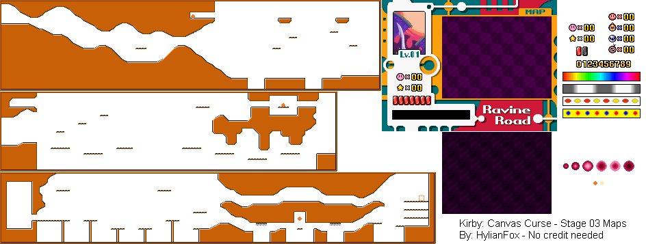 Kirby Canvas Curse / Kirby Power Paintbrush - Stage 03 Maps