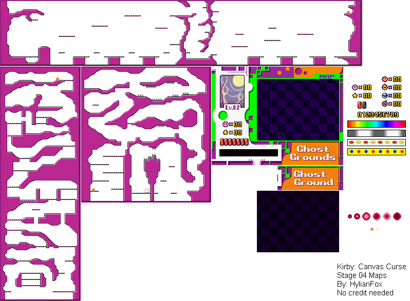 Kirby Canvas Curse / Kirby Power Paintbrush - Stage 04 Maps