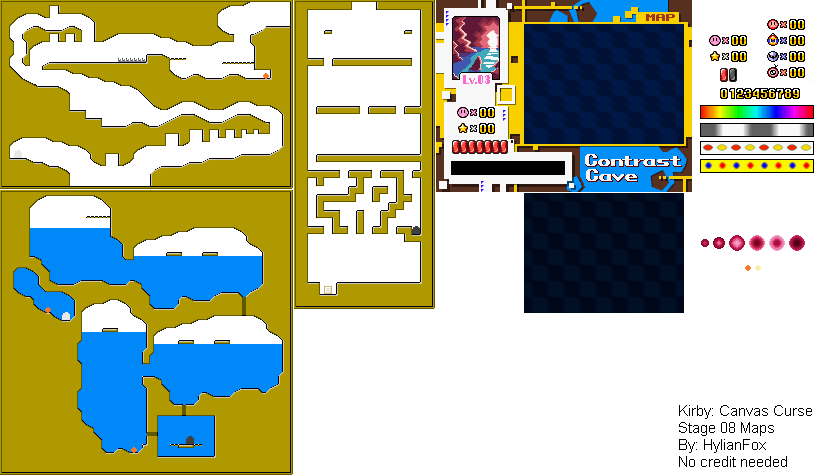 Kirby Canvas Curse / Kirby Power Paintbrush - Stage 08 Maps