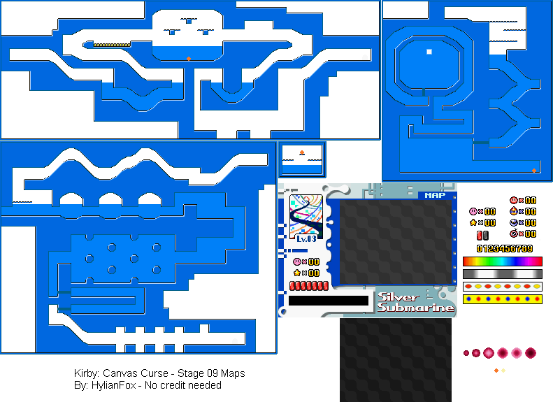Kirby Canvas Curse / Kirby Power Paintbrush - Stage 09 Maps