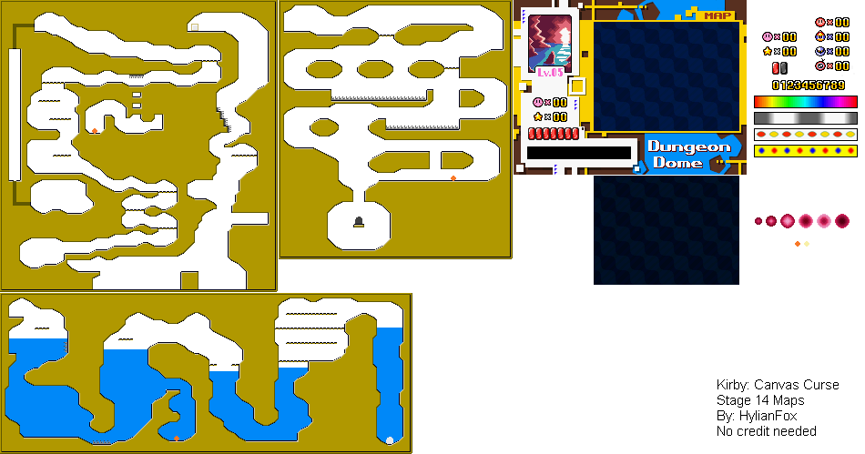 Kirby Canvas Curse / Kirby Power Paintbrush - Stage 14 Maps