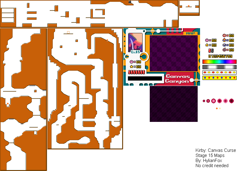 Kirby Canvas Curse / Kirby Power Paintbrush - Stage 15 Maps