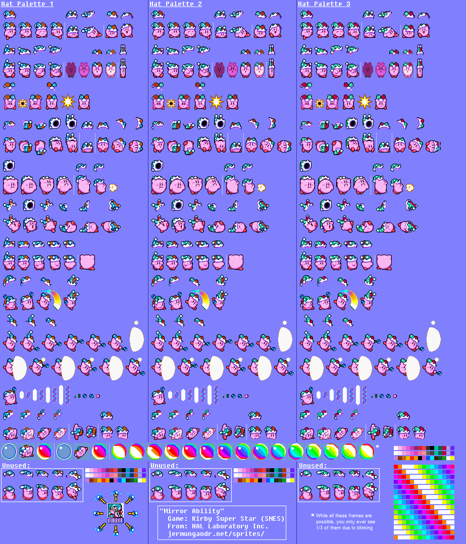 Kirby Super Star Sprite Sheet