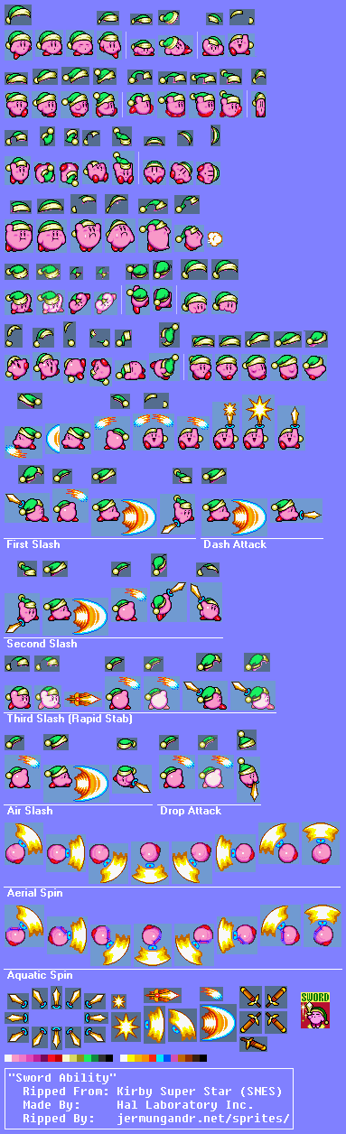 Sword Kirby Sprite Sheet