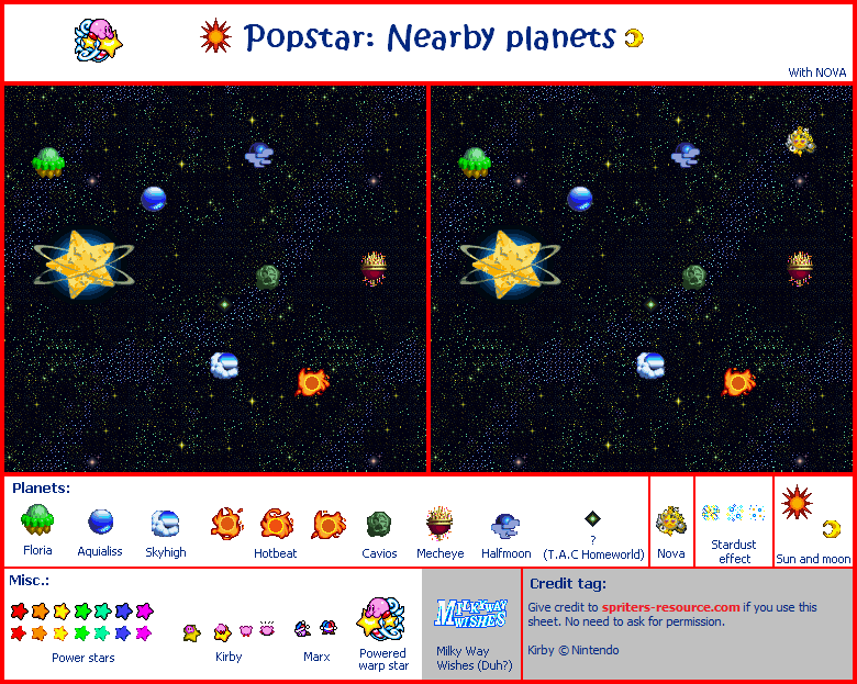 SNES - Kirby Super Star / Kirby's Fun Pak - Milky Way Wishes Cutscenes -  The Spriters Resource