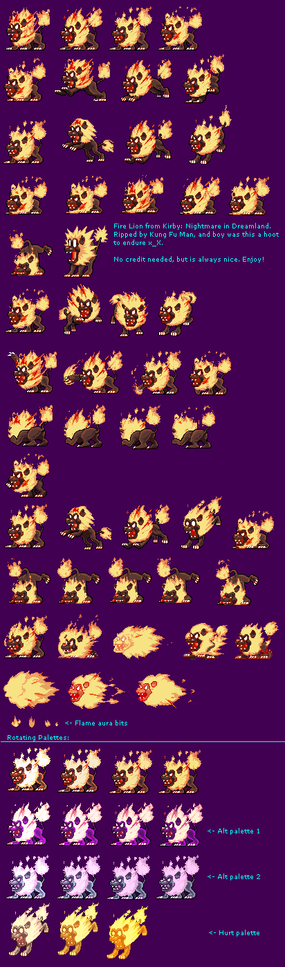 Kirby: Nightmare in Dream Land - Fire Lion