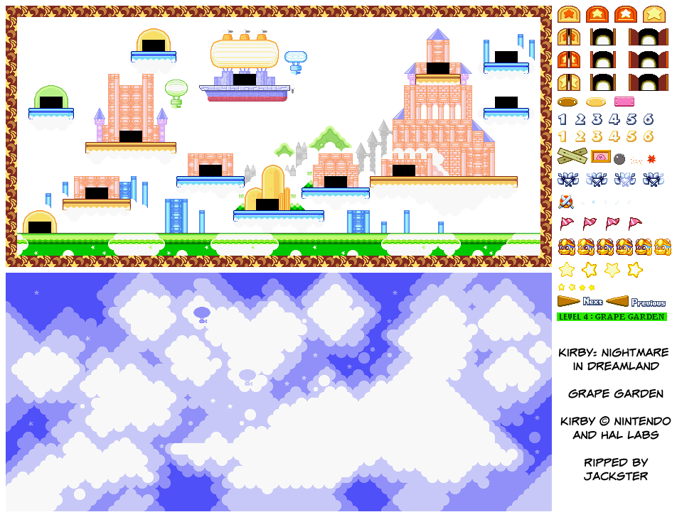 Kirby: Nightmare in Dream Land - World 04 Grape Garden