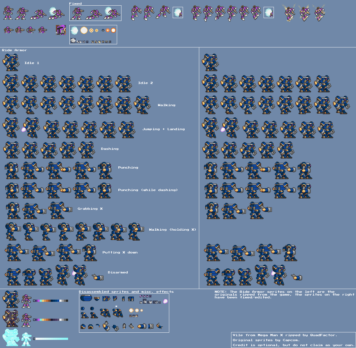 Megaman x sprite sheet complete - fusenom