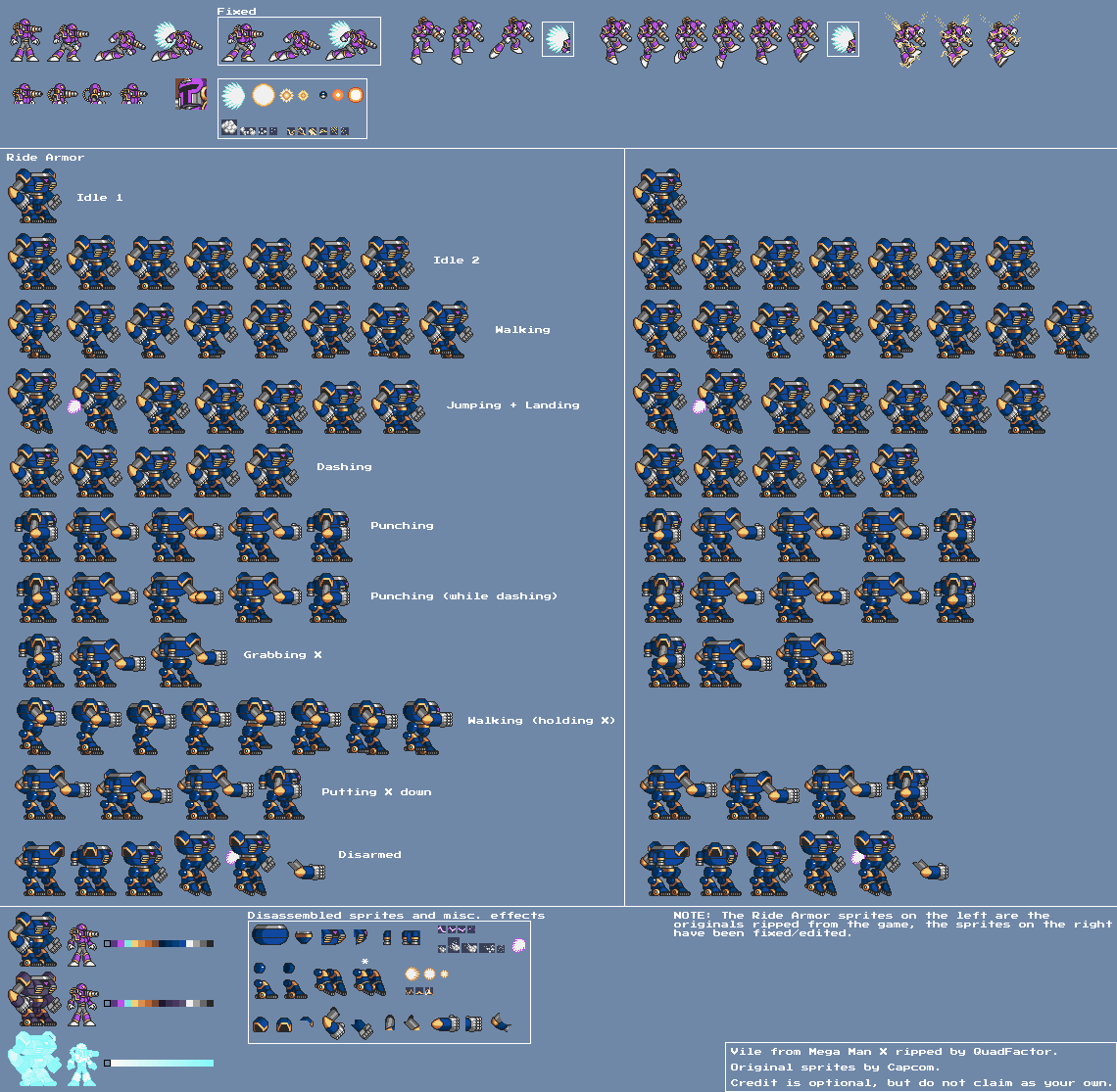 megaman x sprite sheet complete