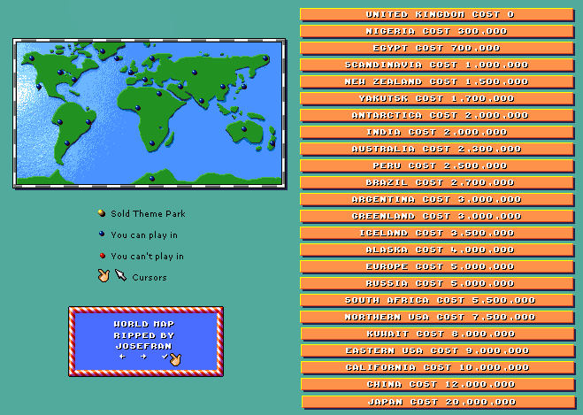 Theme Park - World Map