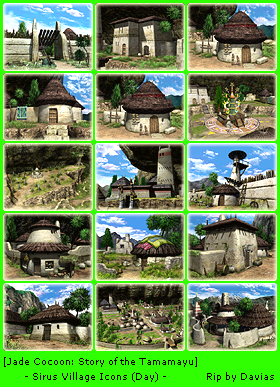 Jade Cocoon: Story of the Tamamayu - Sirus Village Icons (Day)
