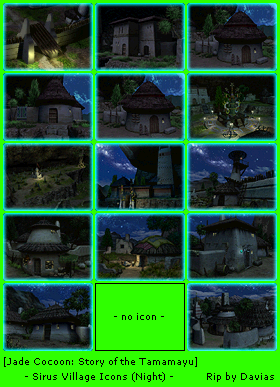 Jade Cocoon: Story of the Tamamayu - Sirus Village Icons (Night)
