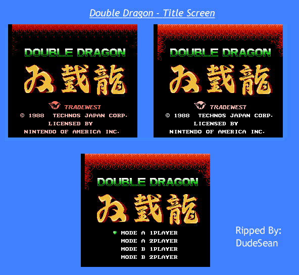 Double Dragon - Title Screen