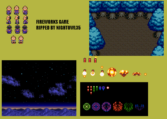 Ganbare Goemon 3: Shishijyuurokubei no Karakuri Manji Katame (JPN) - Fireworks Game