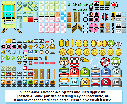 Super Mario Advance 4: Super Mario Bros. 3 - e-Reader Tiles