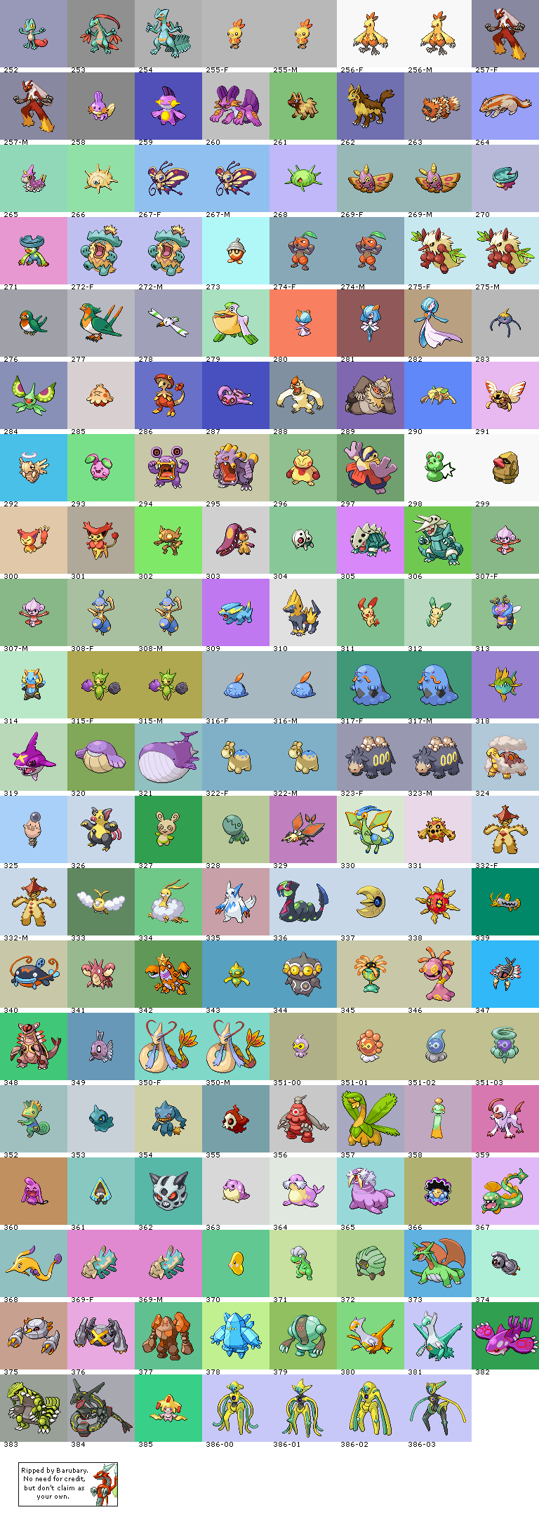 Pokémon (3rd Generation, Shiny, Front)