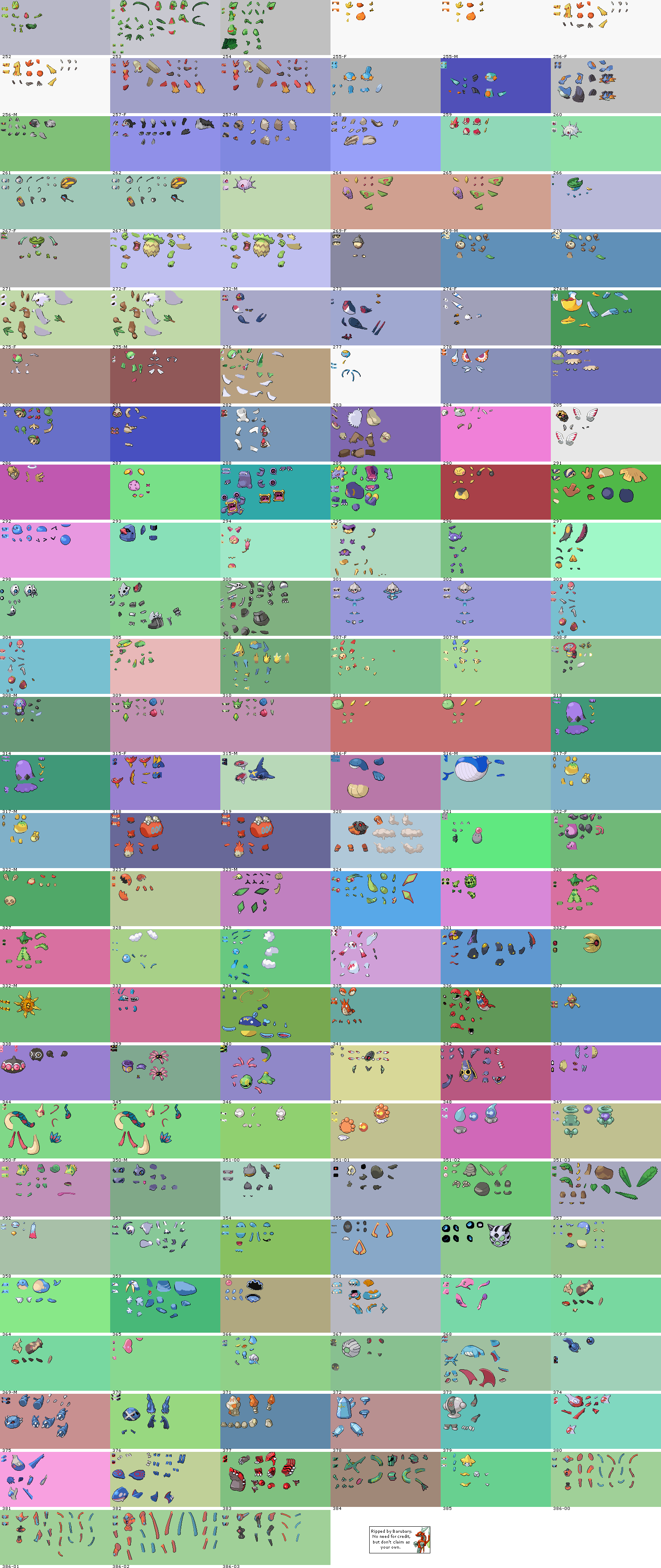 Pokémon (3rd Generation, Front, Parts)