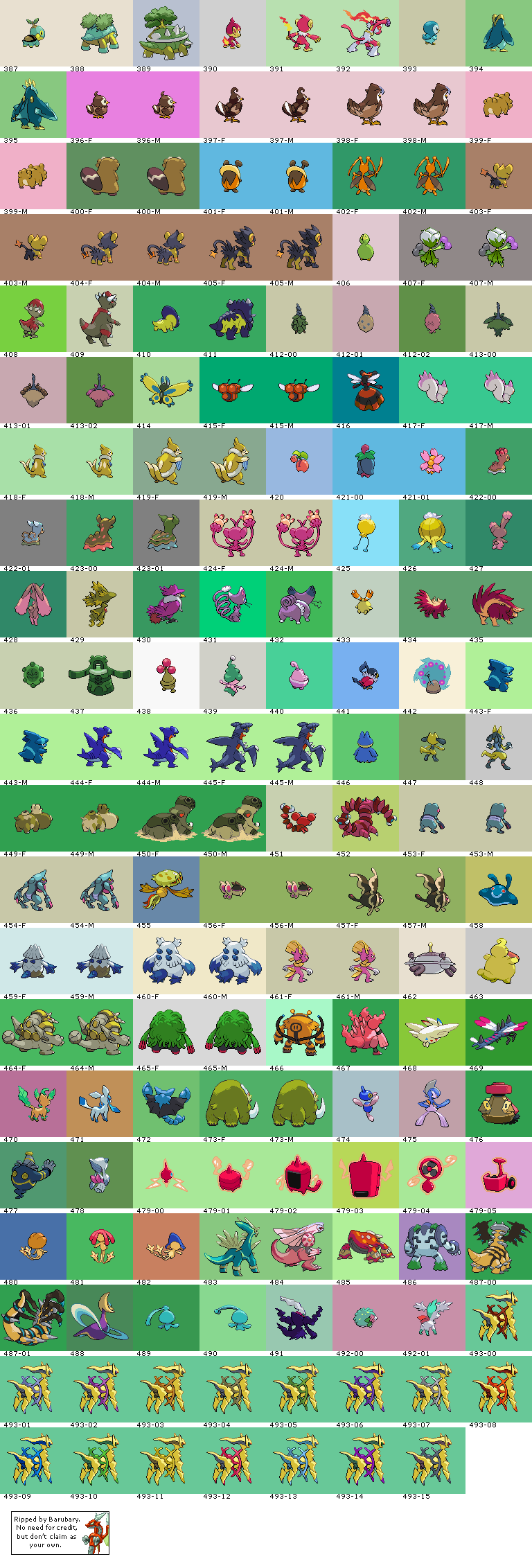 Pokémon (4th Generation, Shiny, Back)