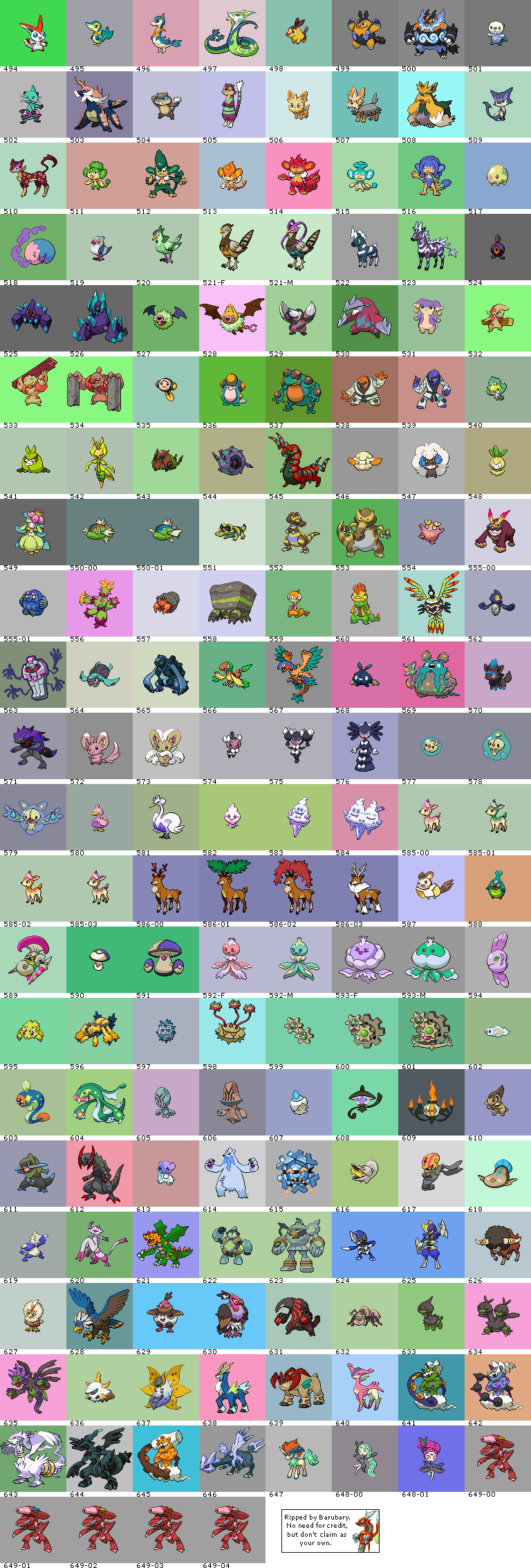 Pokémon (5th Generation, Shiny, Front)