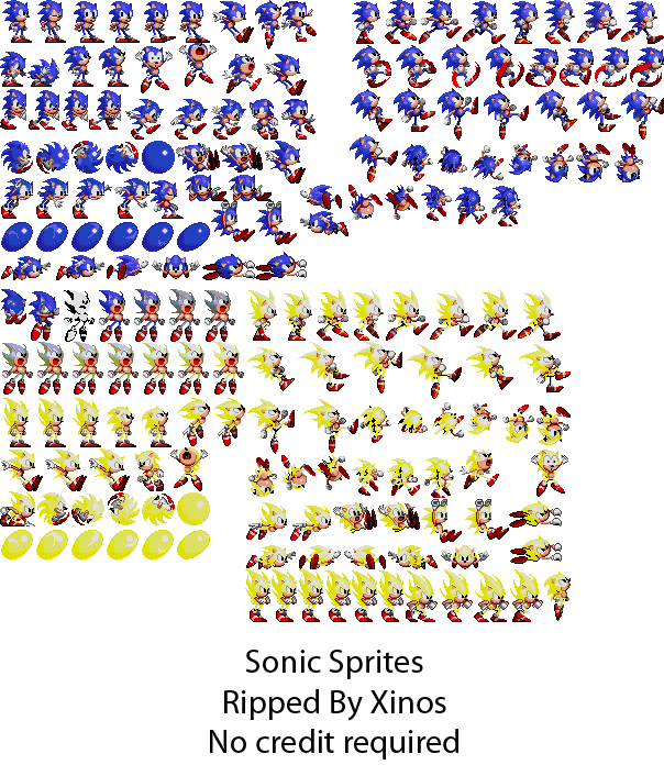 Ultimate Sonic The Hedgehog Sprite Sheet By