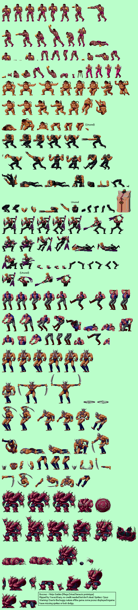Ninja Gaiden (Prototype) - Bosses