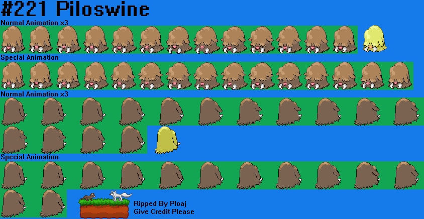 Pokémon Black / White - #221 Piloswine (male)