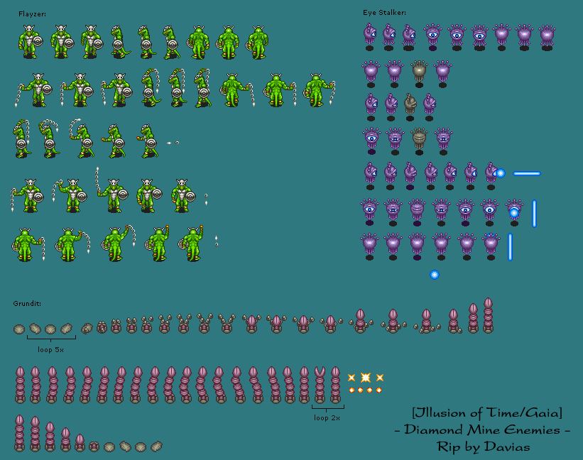 Illusion of Gaia / Illusion of Time - Diamond Mine Enemies