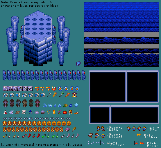 Illusion of Gaia / Illusion of Time - Menu & Items