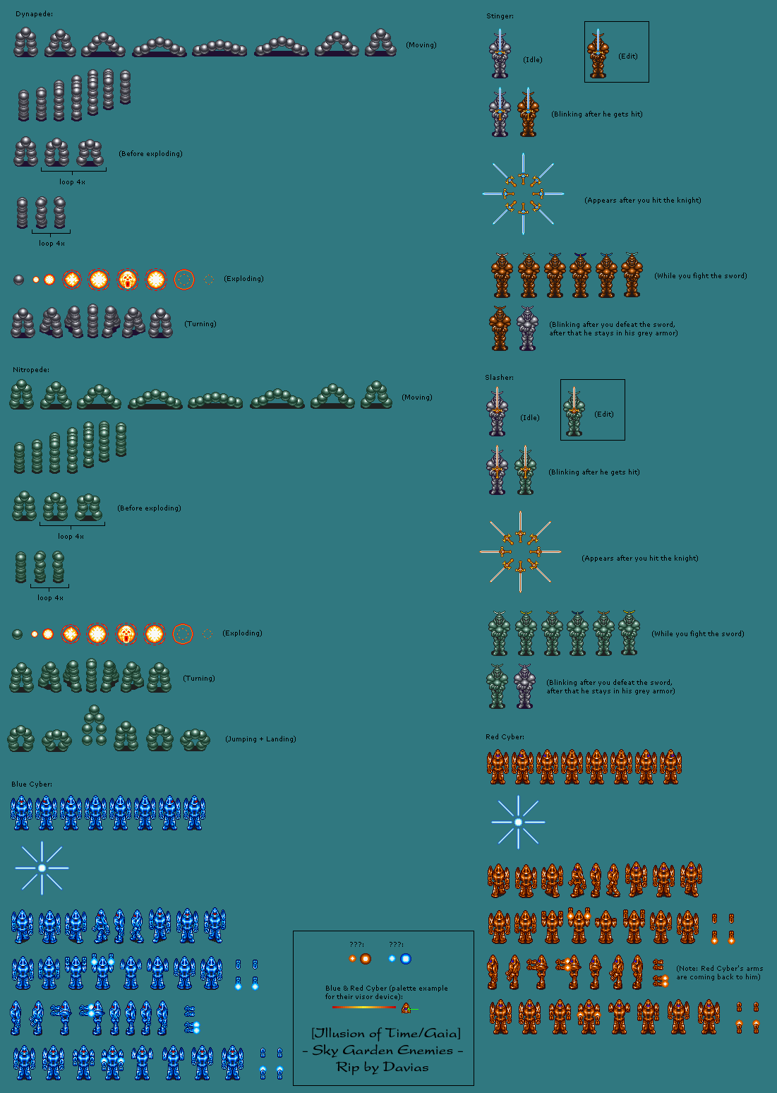 Illusion of Gaia / Illusion of Time - Sky Garden Enemies