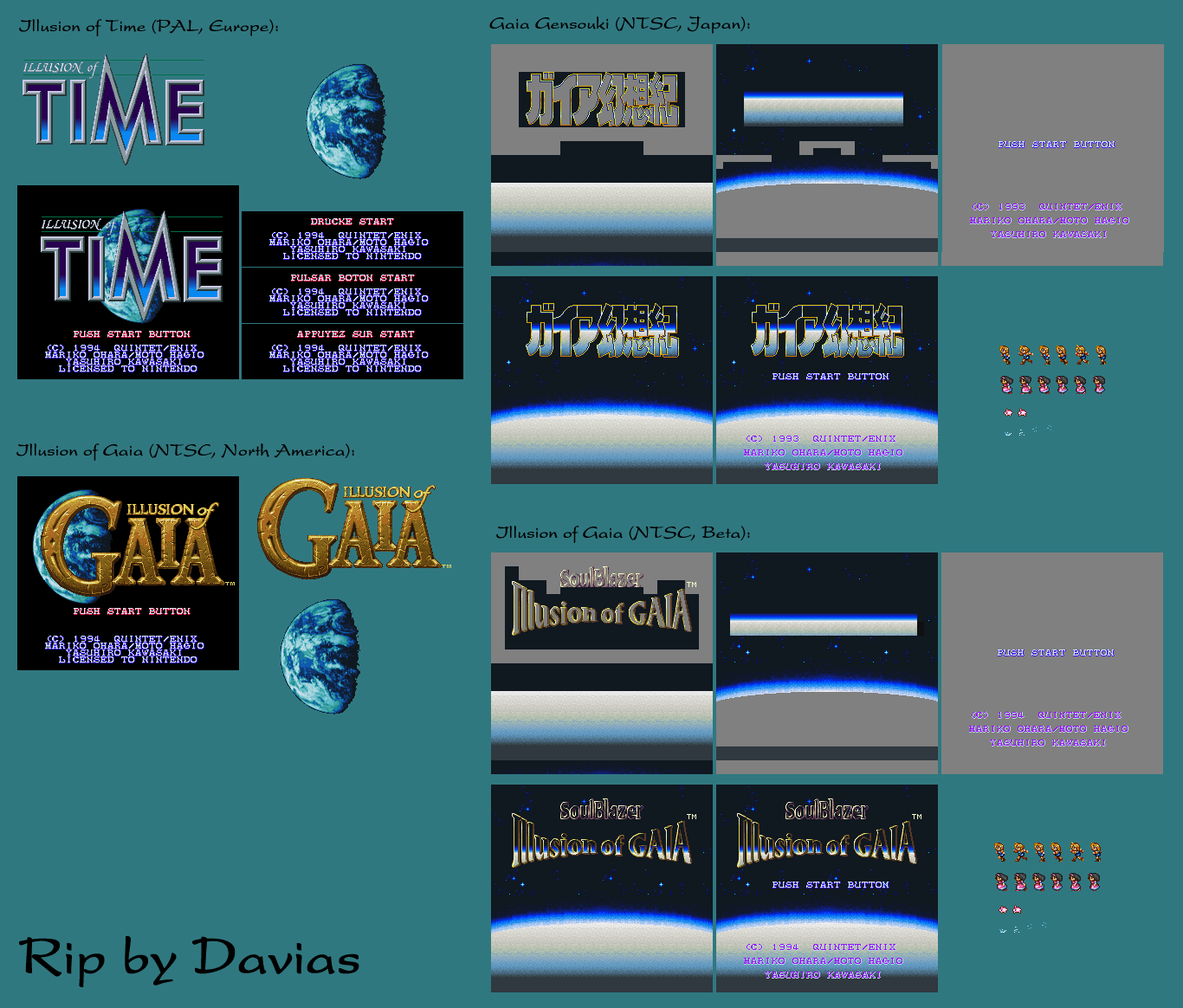 SNES Illusion of Gaia / Illusion of Time Title Screens The Spriters Resource