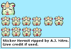 Hamtaro: Rainbow Rescue - Sticker Hermit