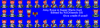 Sonic the Hedgehog Customs - Amy Rose (Super Mario Kart-Style)