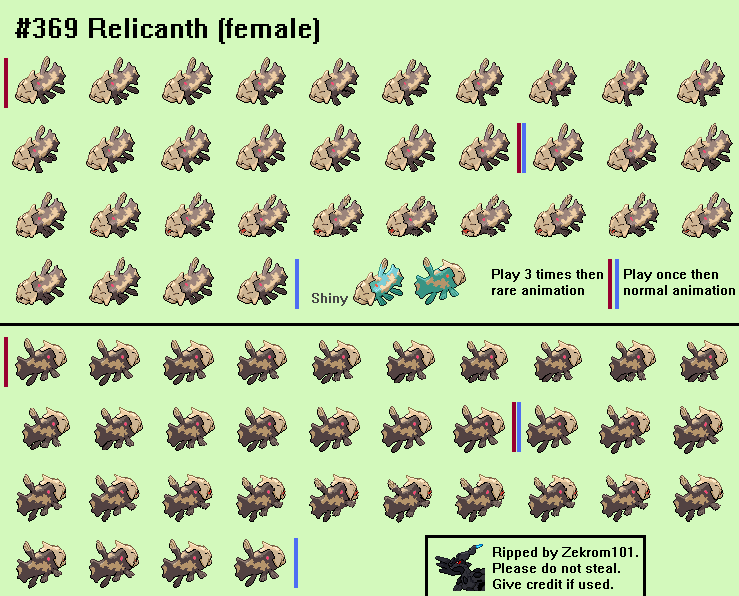 Pokémon Black / White - #369 Relicanth (female)