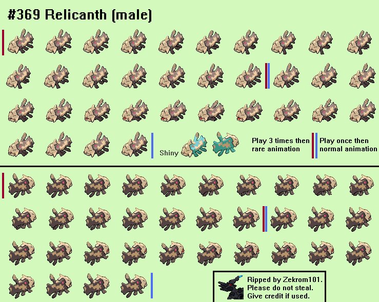 Pokémon Black / White - #369 Relicanth (male)