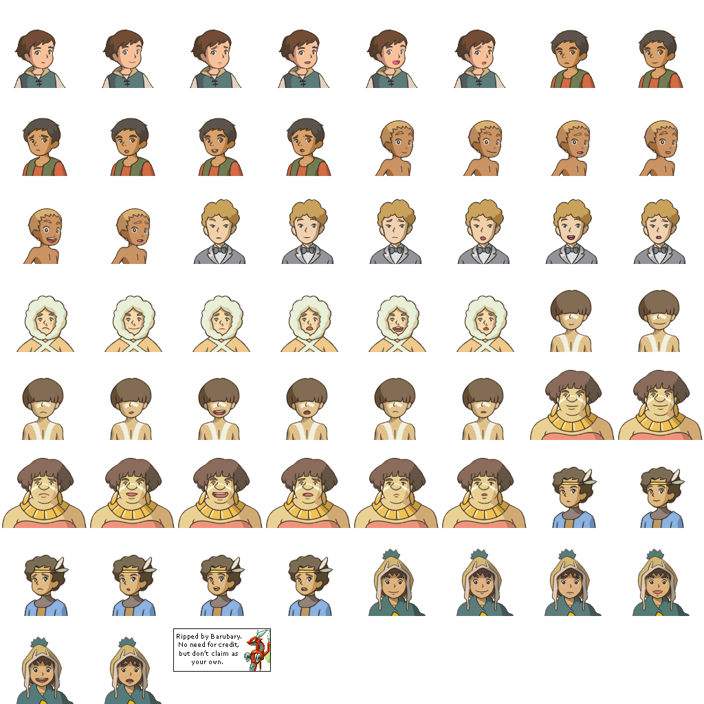 Ni no Kuni: Shikkoku no Madoushi - NPCs Faces (A)