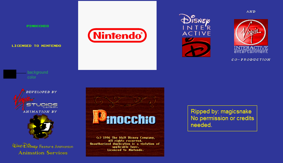 Pinocchio - Intro Screens