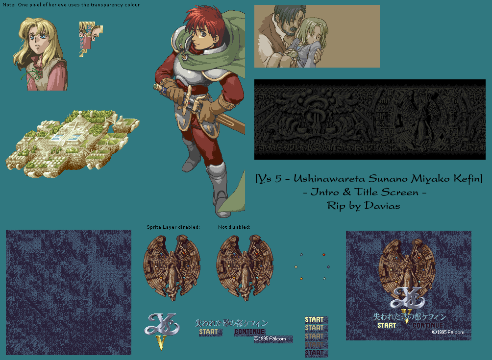 Ys V: Lost Kefin, Kingdom of Sand (JPN) - Intro & Title Screen