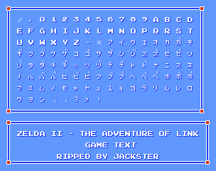 Zelda 2: The Adventure of Link - Font