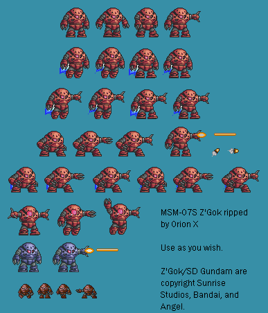 SD Gundam V Sakusen Shidou (JPN) - MSM-07S Z'Gok