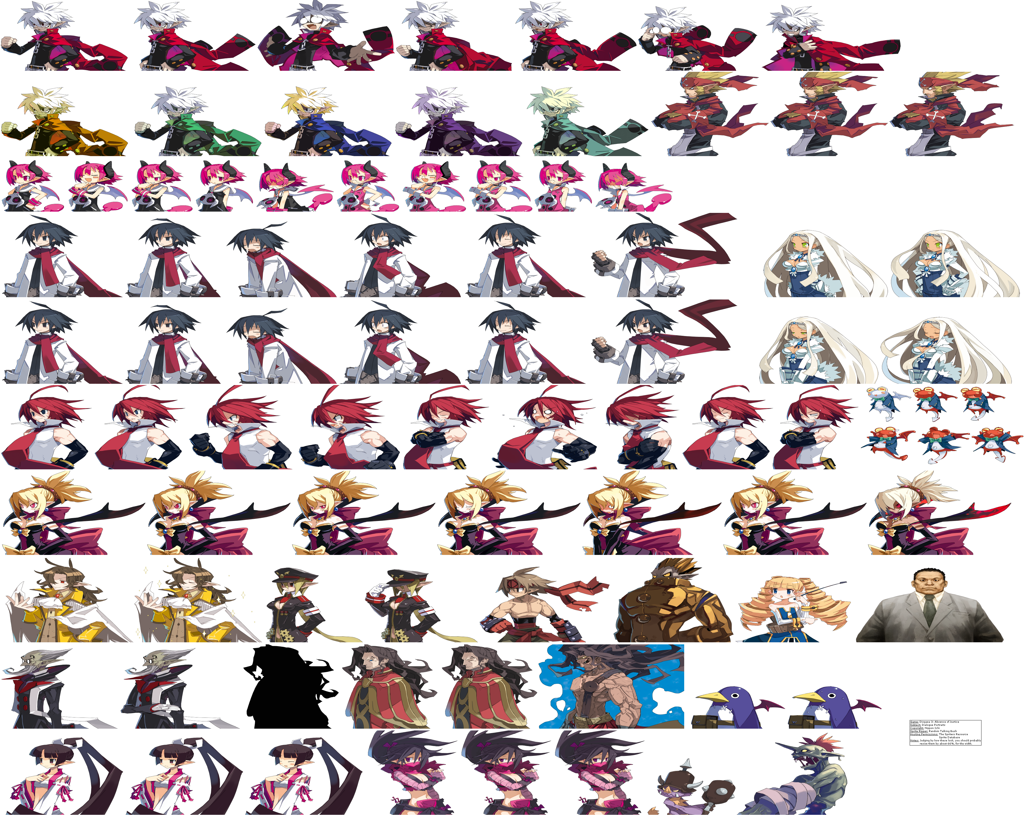 Disgaea 3: Absence of Justice - Dialogue Portraits