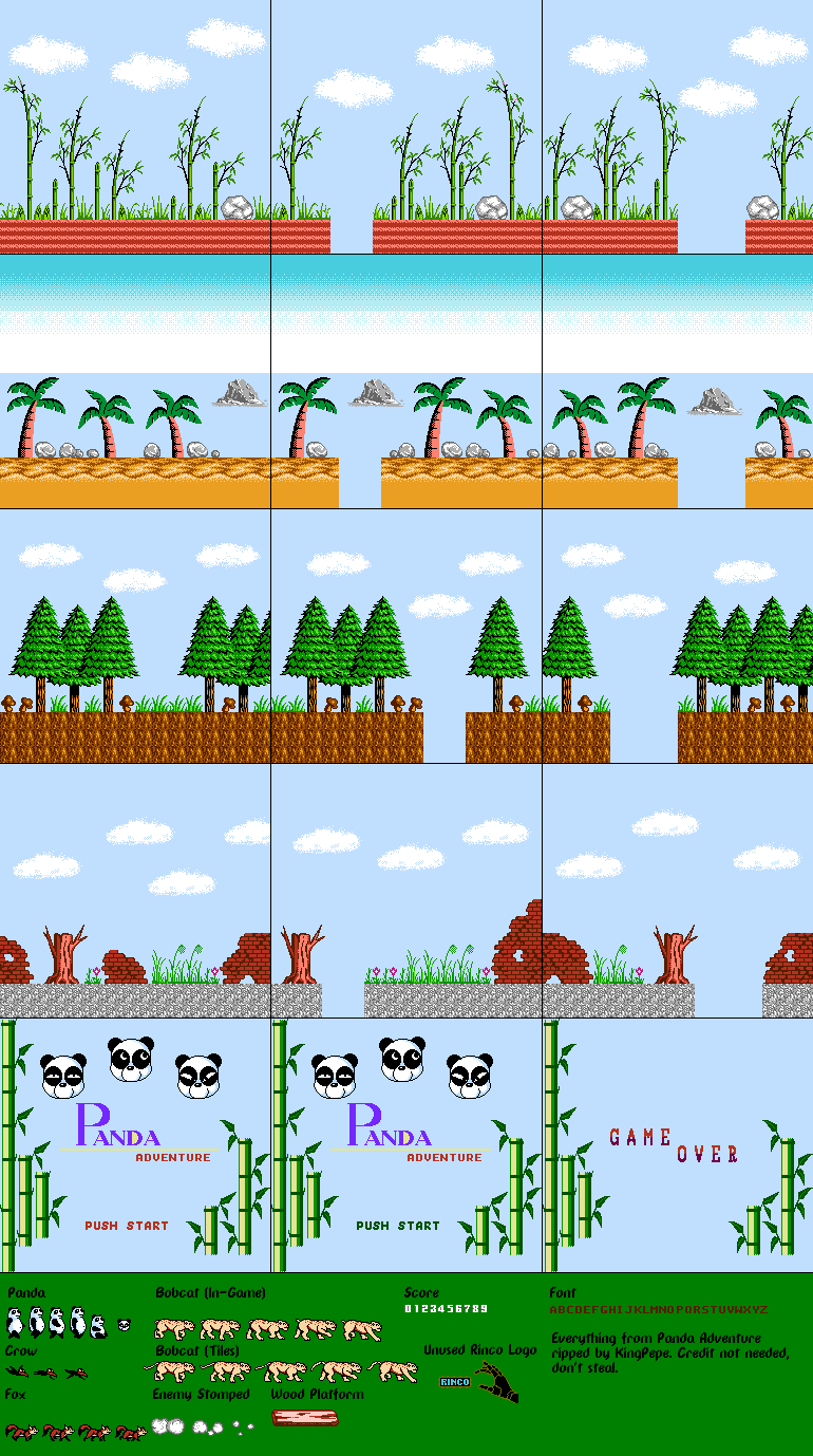 Panda Adventure (Bootleg) - General Sprites